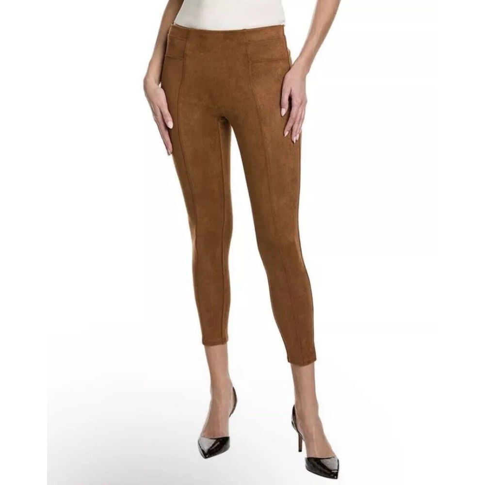 SPANX Faux Suede Leggings High Waisted Perfect Pant Rich Caramel Size Large‎